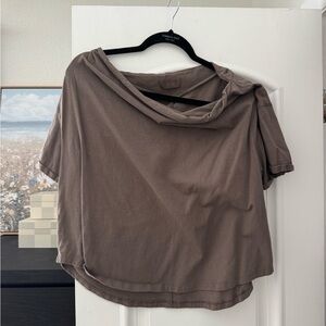 Nuuds off the shoulder Casual Brown Women's Top